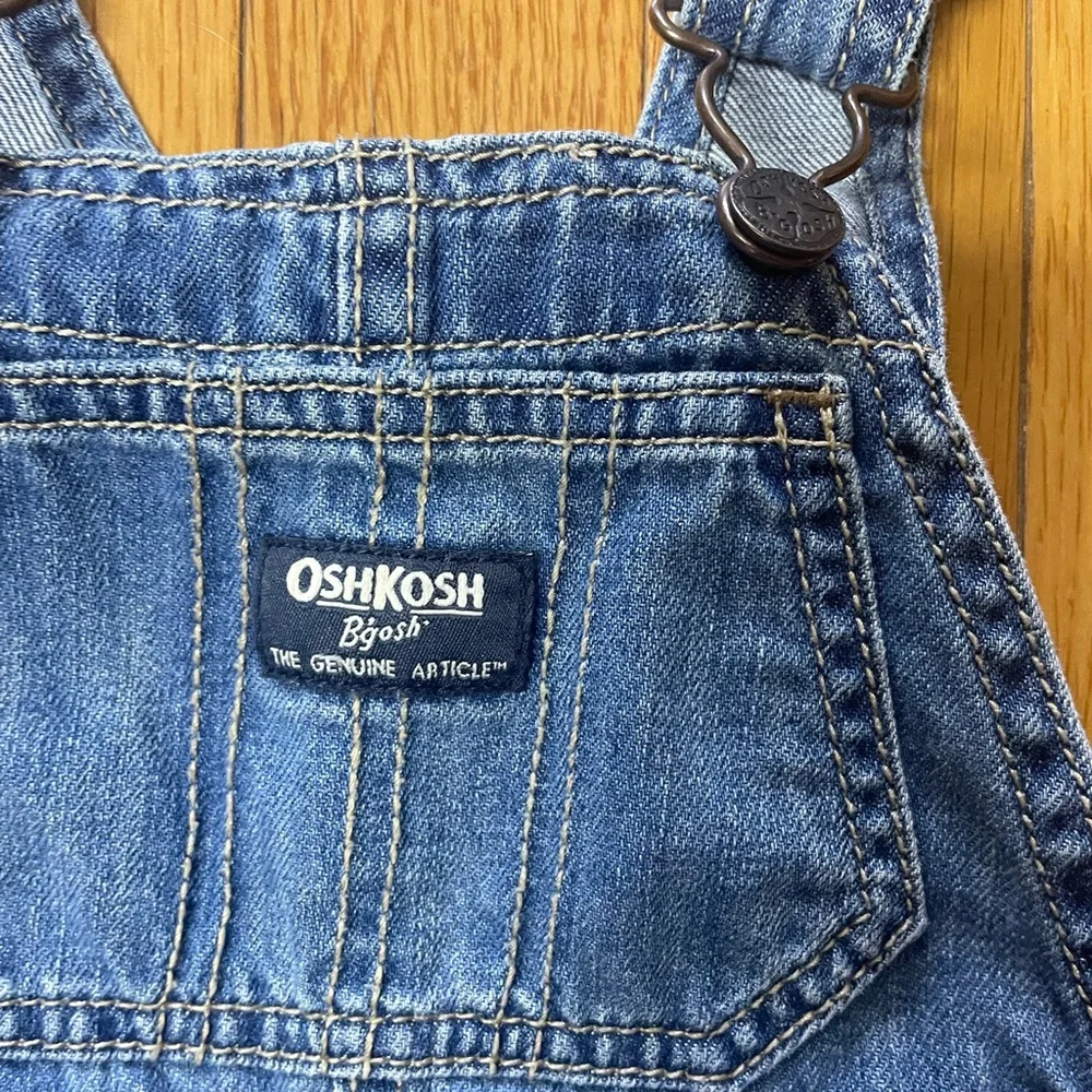 OshKosh B'gosh Classic Blue‎ Overalls with reinforced knees 12 months